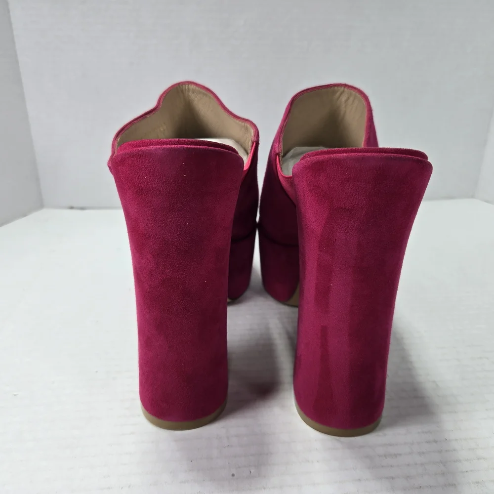 Stuart Weitzman Skyhigh 145mm Azalea Fuchsia Slide Platform Mules Size 10M - Picture 4 of 10